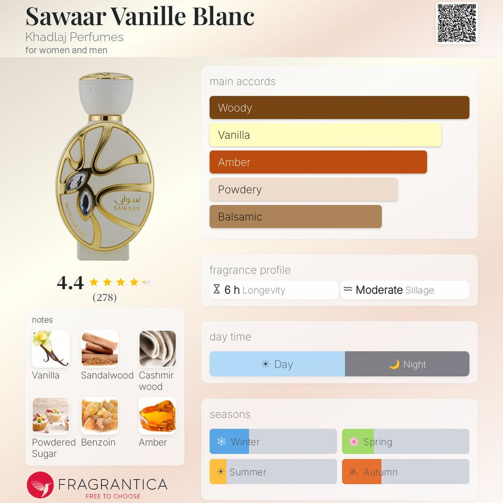Sawaar Vanille Blanc (Khadlaj) Sample R100
