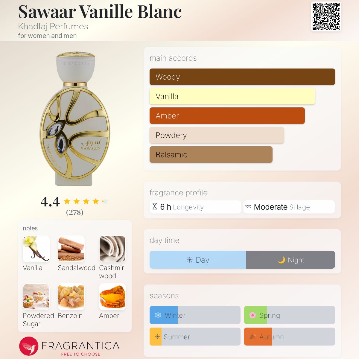 Sawaar Vanille Blanc (Khadlaj) Sample R100
